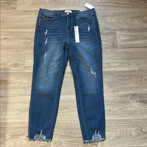 Nichole Miller Distressed High Rise Skinny Jeans